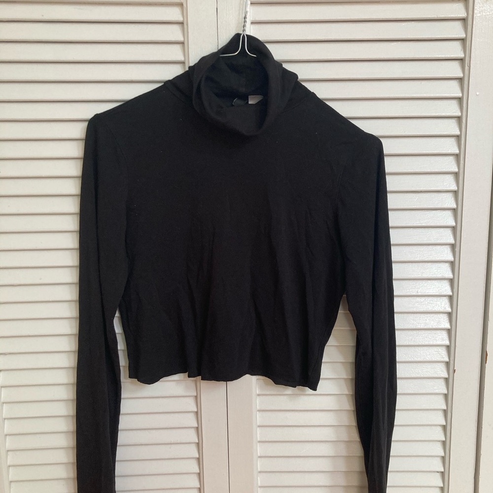 Crop black turtleneck